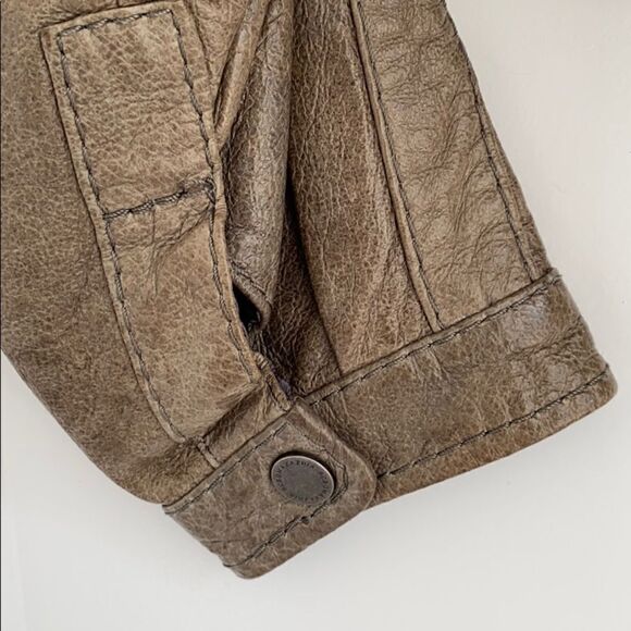 BCBGMAXAZARIA leather Snap Collar Moto Bomber Jacket Small EUC - Picture 9 of 15